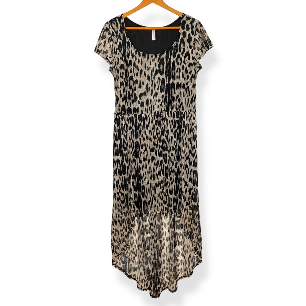 3/$20 Xhilaration women's leopard print lace high low hem maxi dress SZ XL